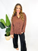 Classic Kathryn Button Up Top in Brown - Reg & Curvy
