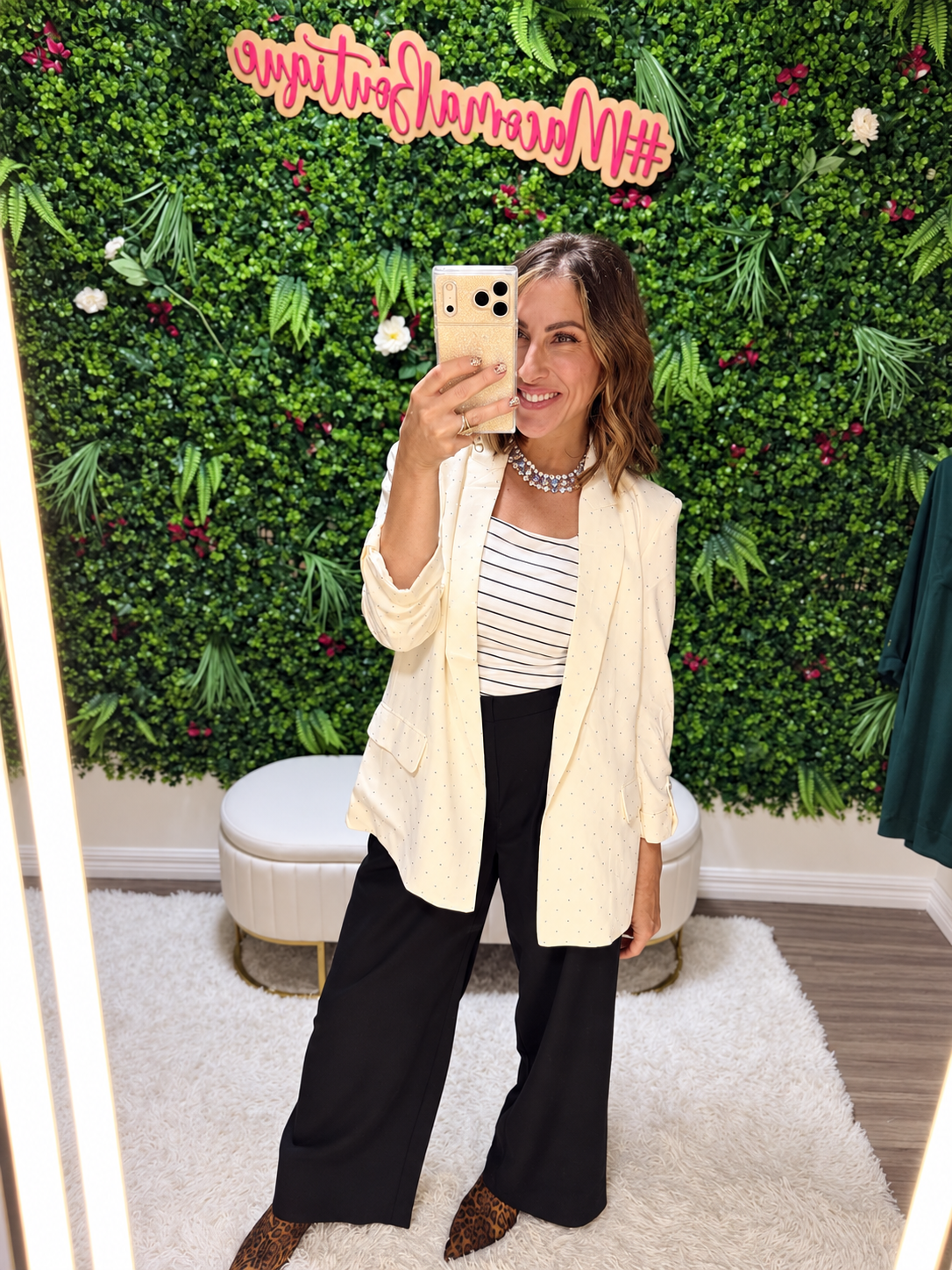 Boardroom Babe Blazer In Cream - Reg & Curvy