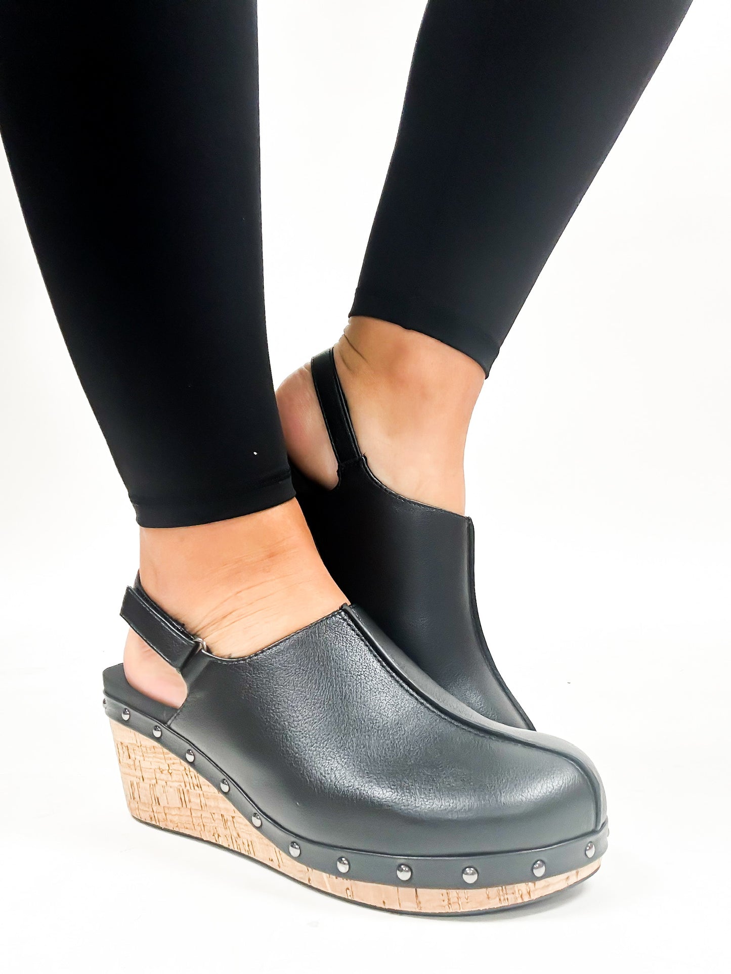 Corky's Black Smooth Make 'em Blush Clogs