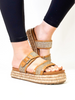 Corky's Tan Raffia Walk of Shame Sandals