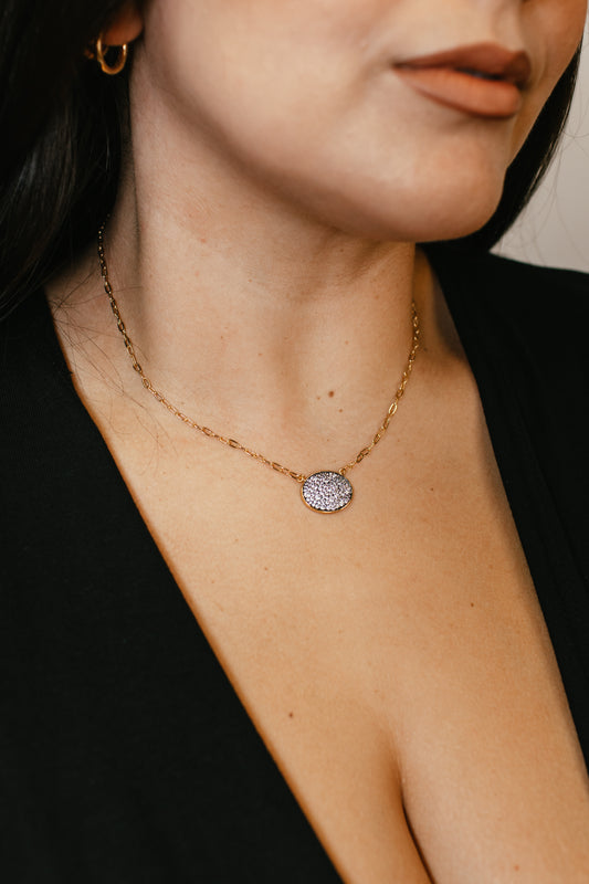 Pave Oval Shape Necklace