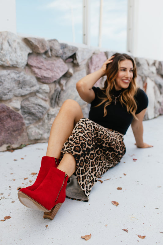 Corky's Dark Red Faux Suede High Standards Boots
