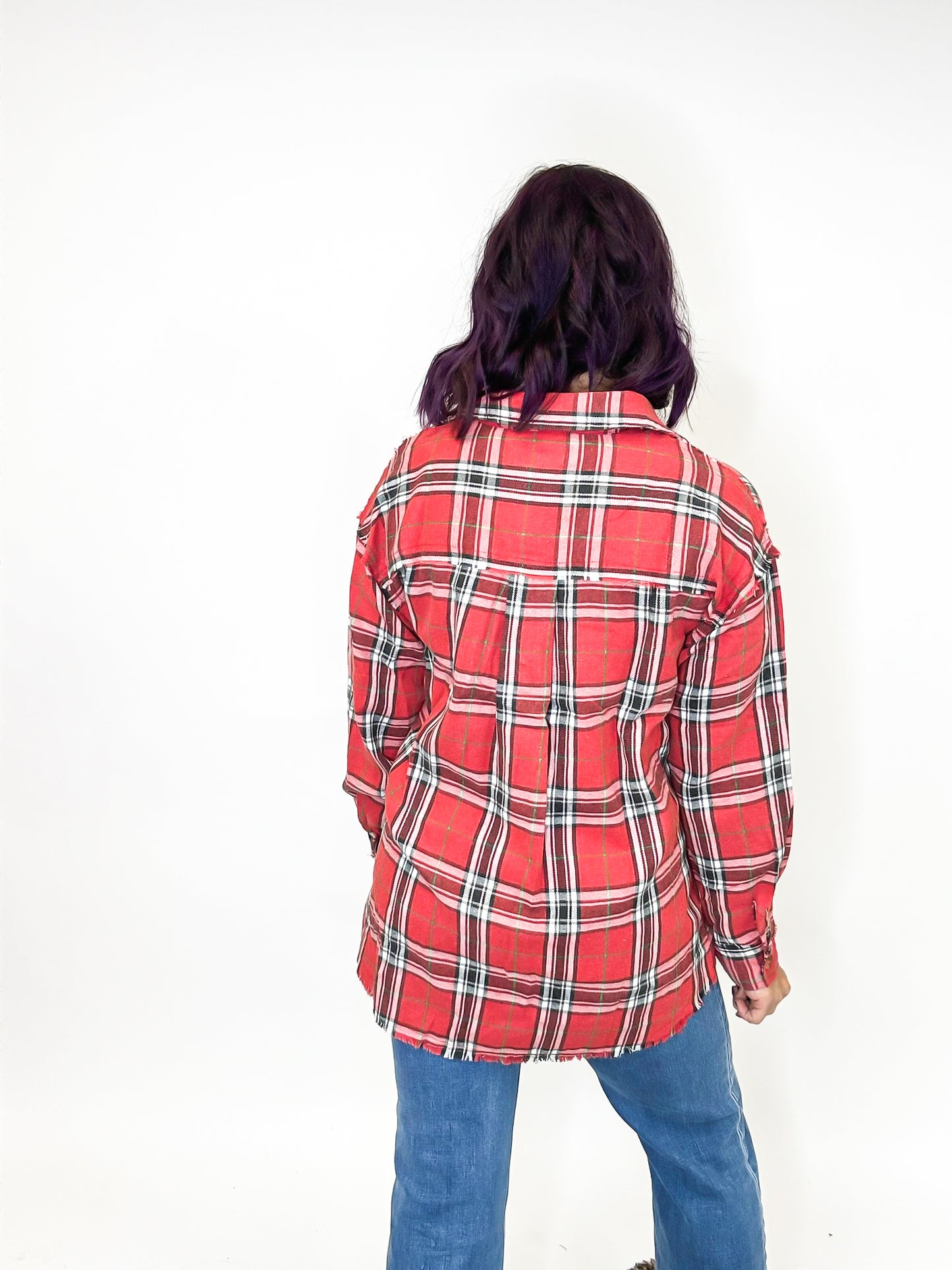 Cardinal Plaid Button Down Shirt - Reg/Curvy