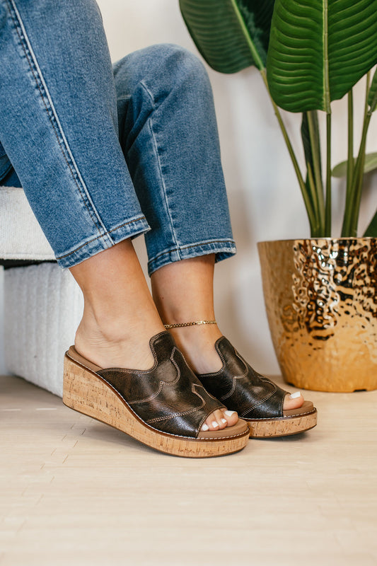 Corky's Espresso Crinkle Neon Moon Sandals