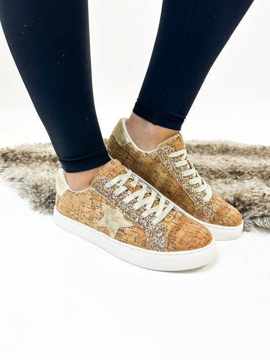 Corkys Glaring Gold Chunky Glitter Raised Sneaker Shoes – Emma Lou's  Boutique