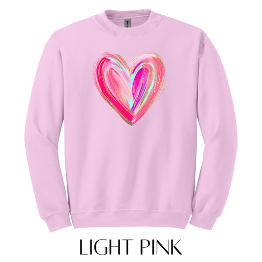 Colorful Heart Graphic Pullover