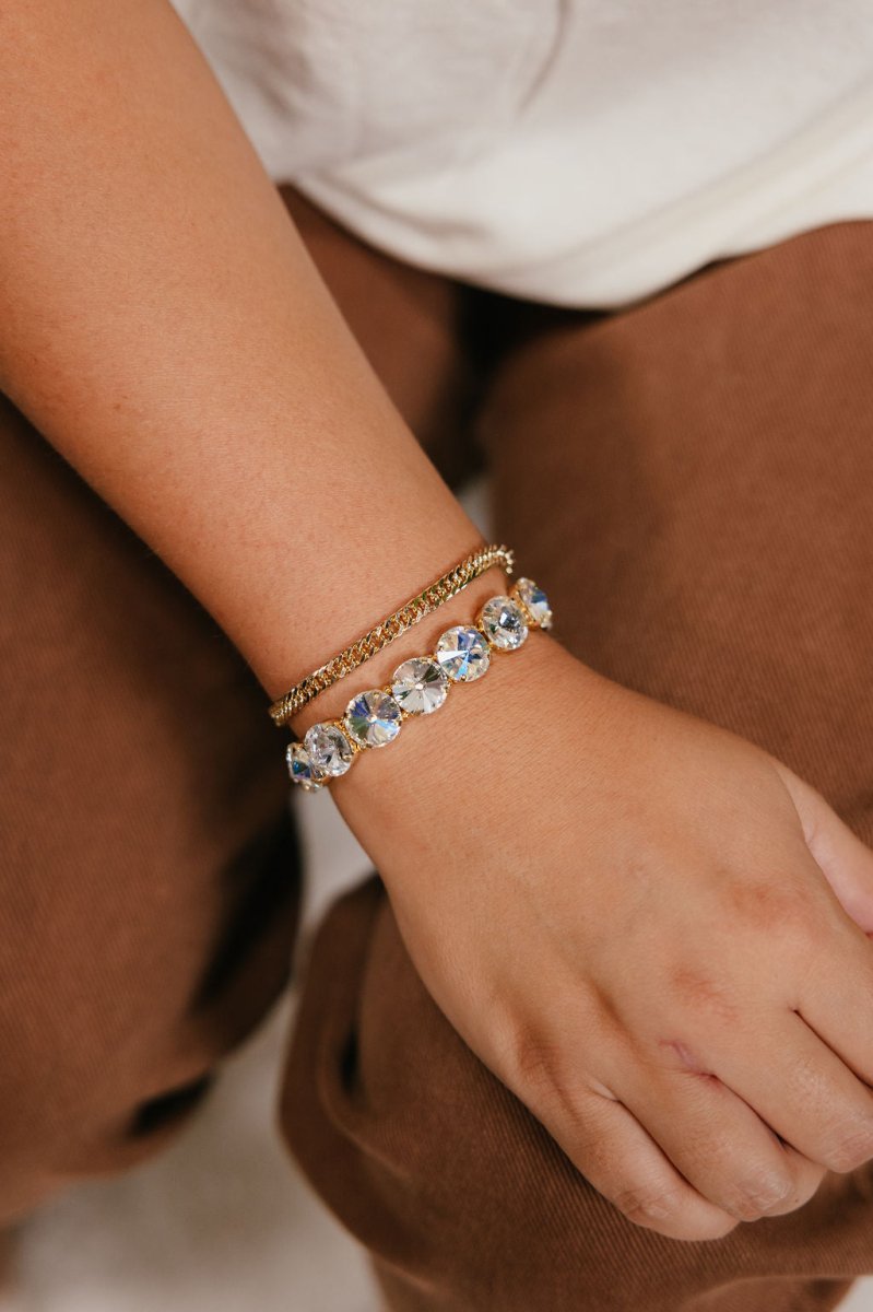 12MM Extra Credit Bracelet in Clear - Macoma Boutique315 Jewelry