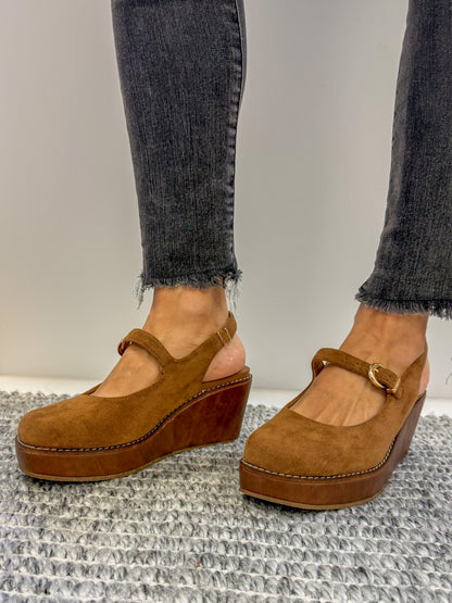 Corky's Chestnut Faux Suede Pity Party Sandals