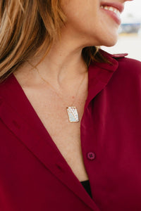 14KT Gold Dip CZ Cross Necklace