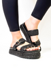 Corky's Black Raffia Walk of Shame Sandals