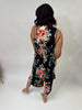 Phierce Fashions Jumpsuit in Black Peach Floral - Reg/Curvy