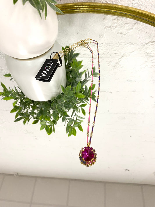Tova Dawnie Necklace in Pink Purple - FINAL SALE
