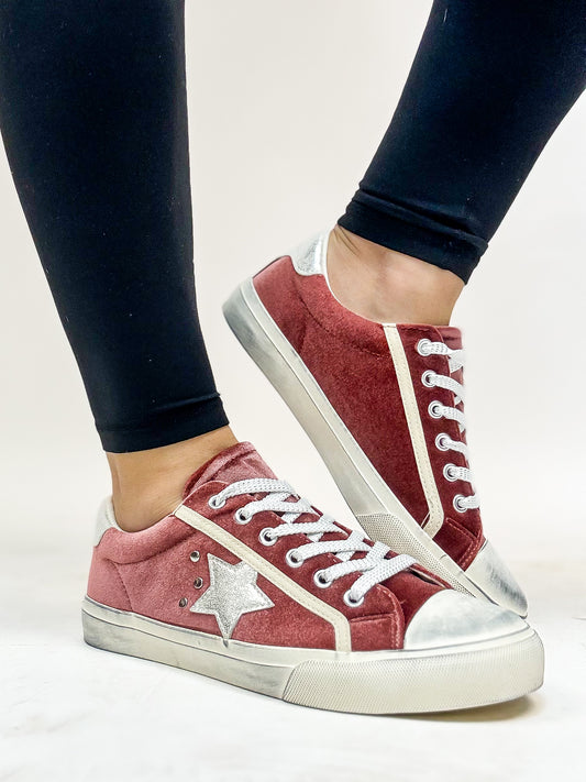 Corky's Blush Velvet Big Dipper Sneakers FINAL SALE