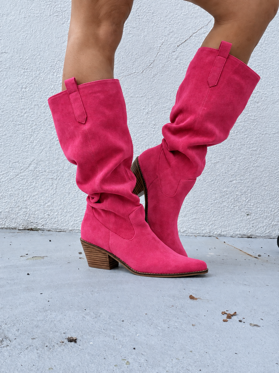 Corky's Pink Faux Suede City Slicker Boots