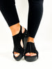 Corky's Black Suede Croco Volta II Wedges