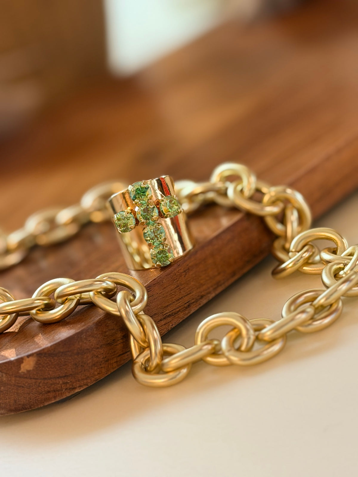 Cross Ring In Green Apple