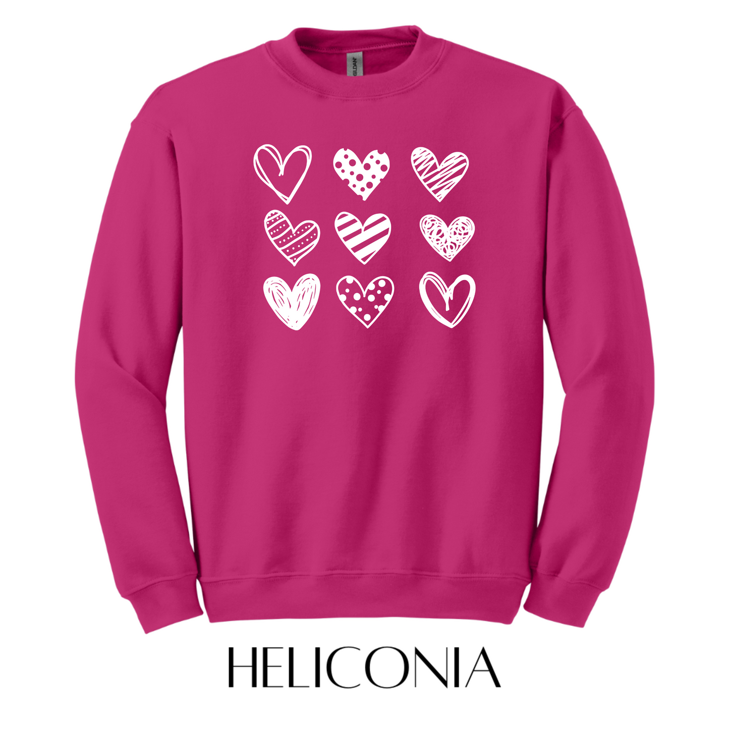 Heart Doodles Graphic Pullover - FINAL SALE