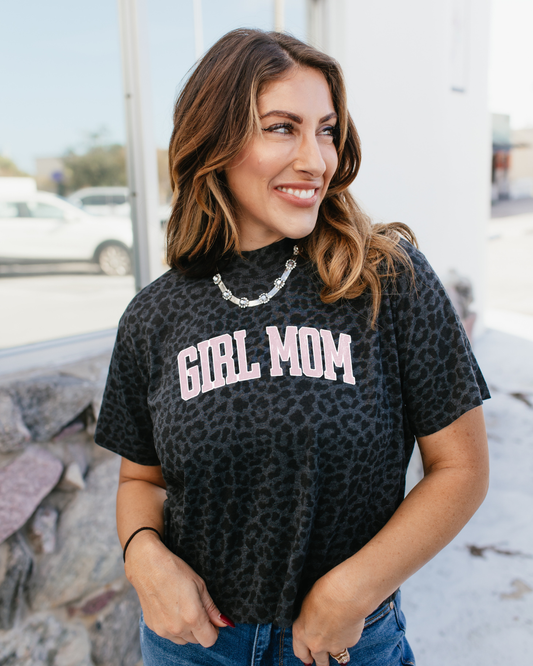 Mom Black Leopard Graphic Tee - FINAL SALE