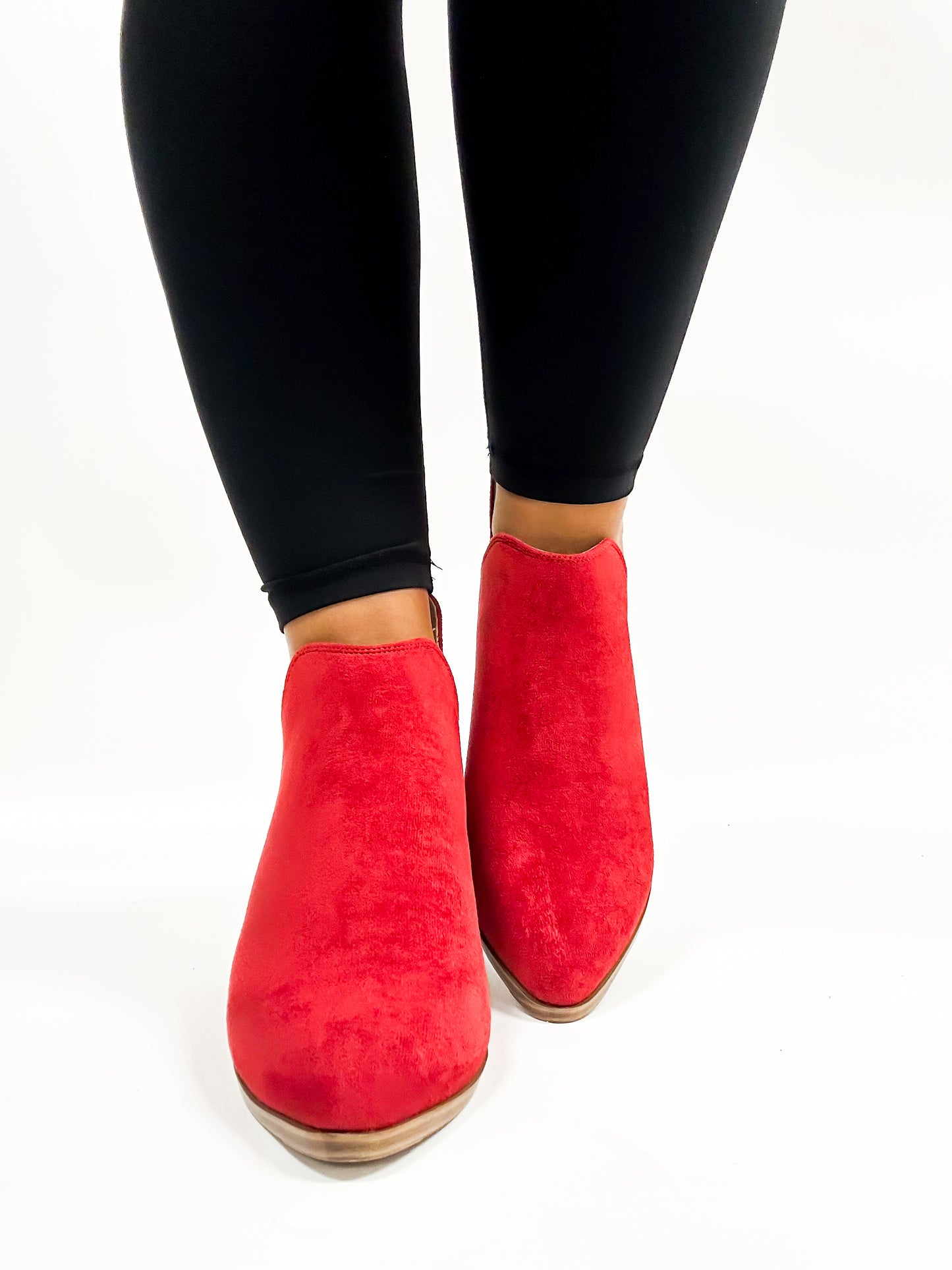 Corky's Red Faux Suede Sassy Pants Boots