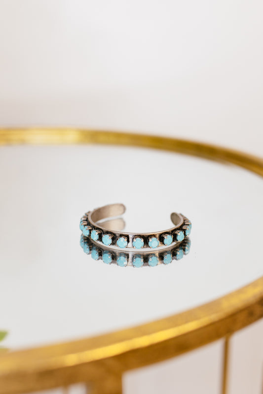 Tova Kelly Cuff in Antique Silver Turquoise - FINAL SALE