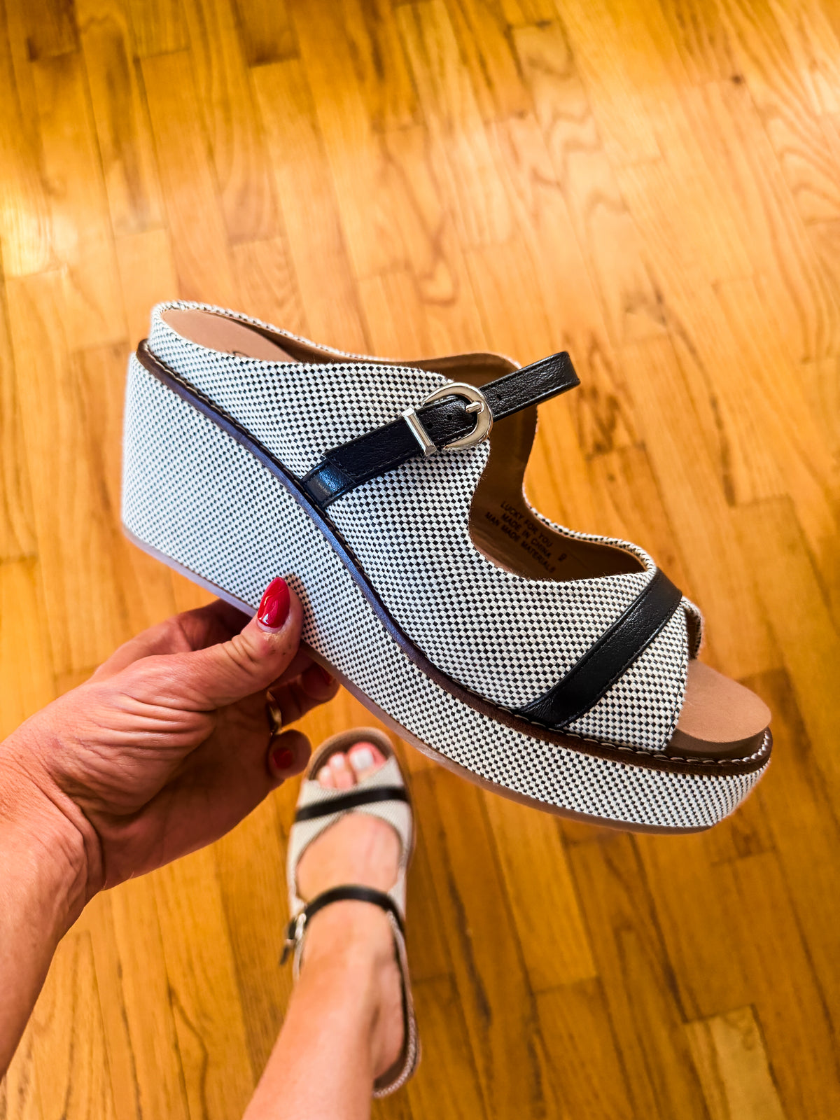 Corky's Black Combo Lucky For You Wedges