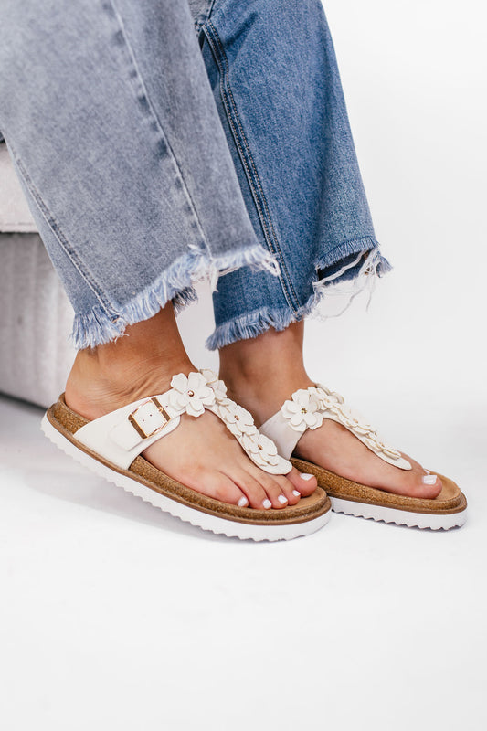 Corky's White Bless Her Heart Sandals