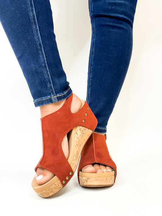 Corky's Rust Suede Carley Sandals