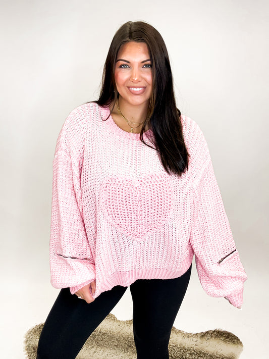 Candy Pink Heart Sweater