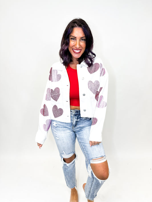 For The Love Of Hearts Crop Jacket