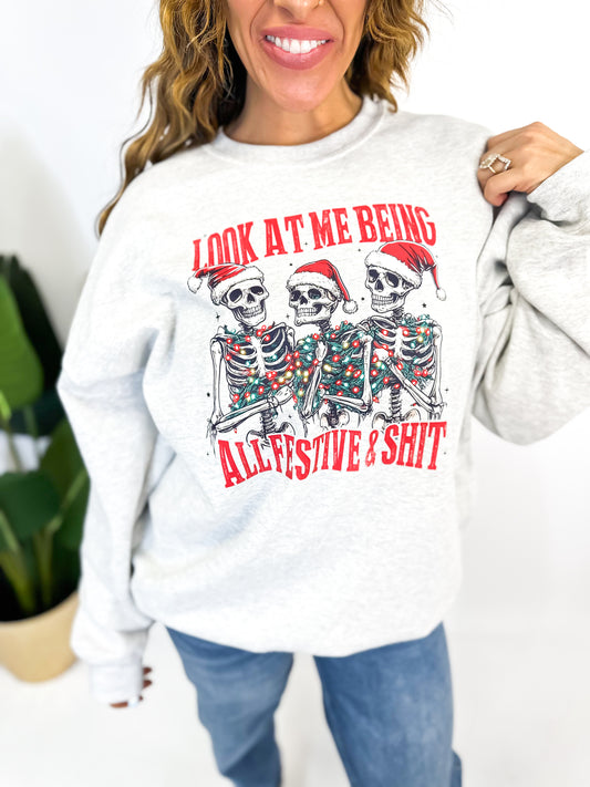Festive And Sh*t Graphic Pullover - FINAL SALE