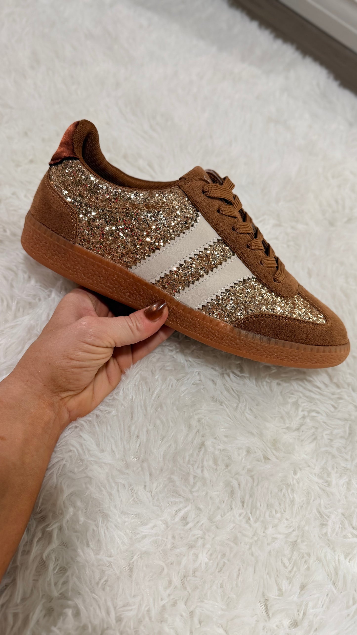 Corky's Chestnut Glitter Heads Up Sneakers