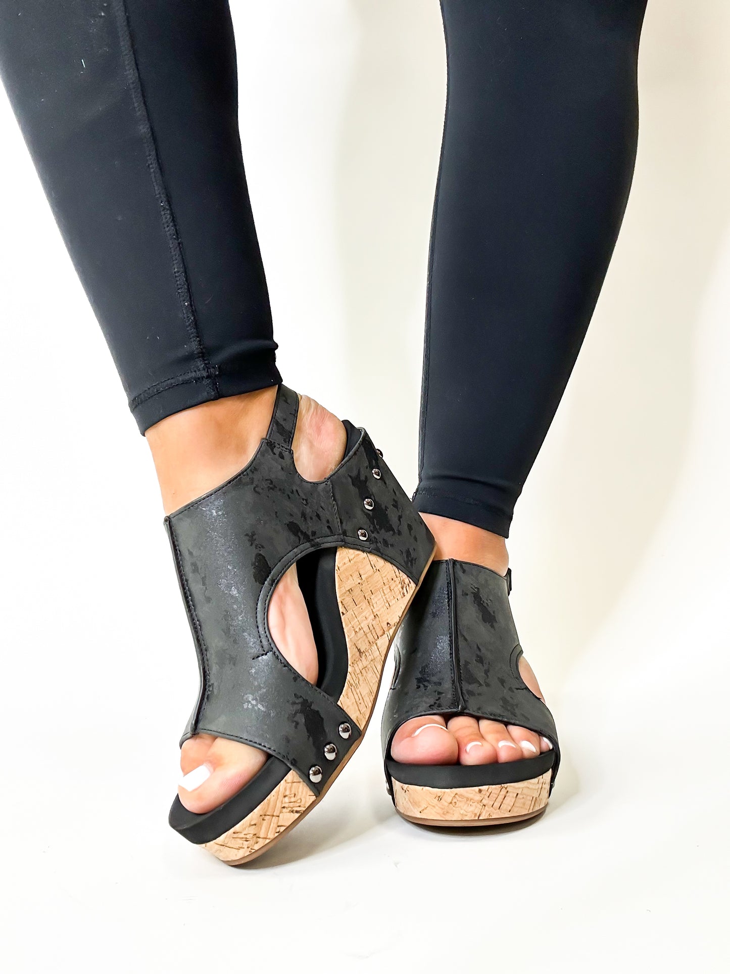 Corky's Black Metallic Tiffanee Sandals