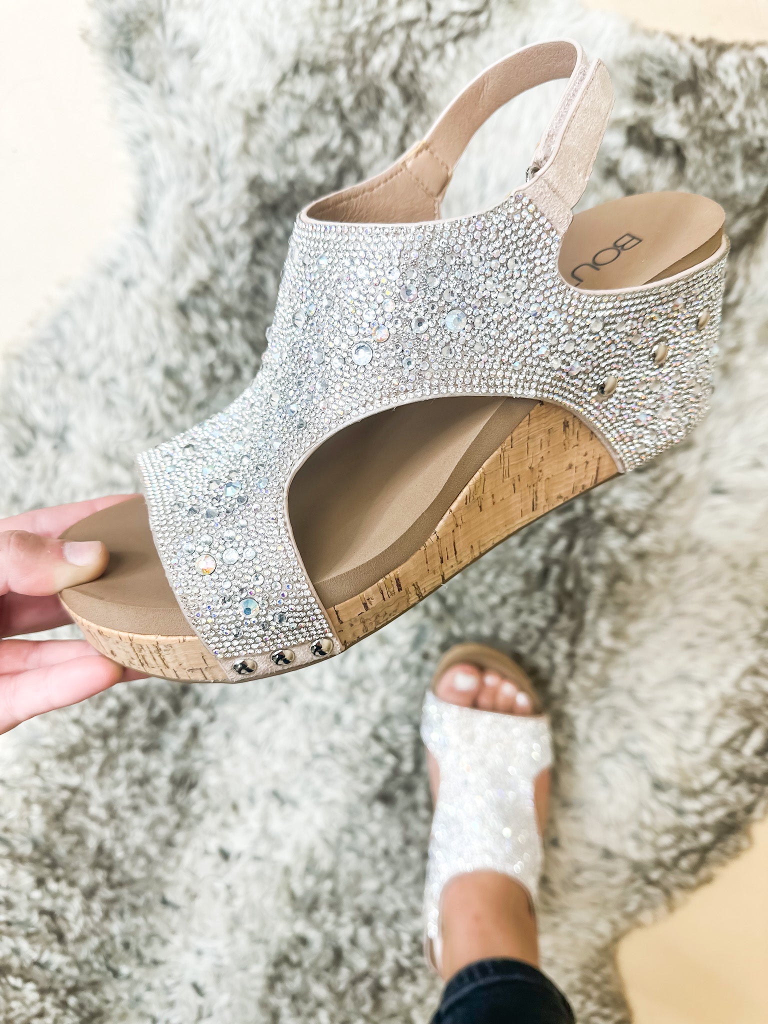 Corky s Wedge Sandal Bestselling Glitter Rhinestone Wedges