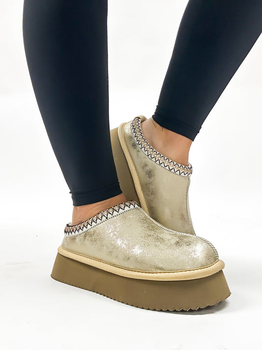 Corky's Washed Gold Metallic Pillow Talk Shoes