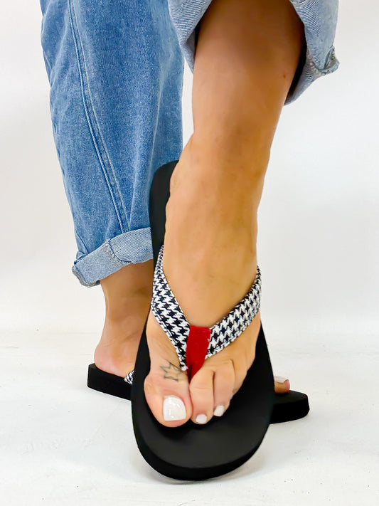 Corky's Houndstooth Summer Plans Flip Flops