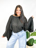 Free Spirit Bell Sleeve Top in Black - Reg/Curvy