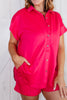 In The Morning Romper in Fuchsia