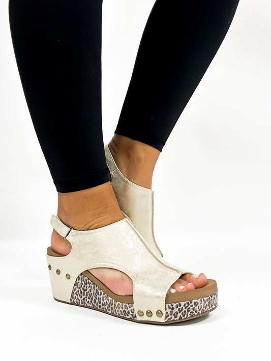 Corky's Gold Metallic Leopard Carley Sandals