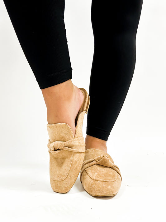 Corky's Camel Faux Suede Clingy Mules