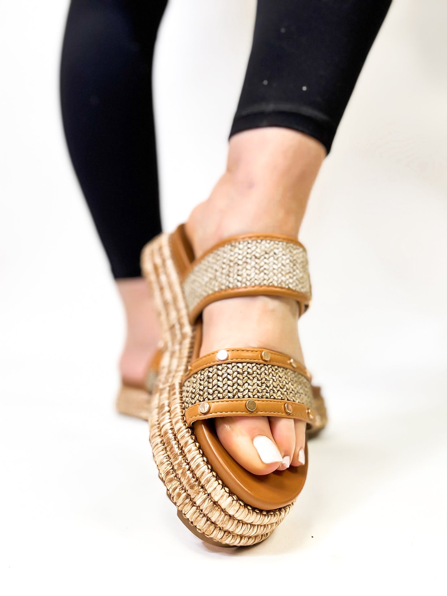 Corky's Tan Raffia Walk of Shame Sandals