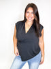 Wrap Star Top in Black - Reg/Curvy