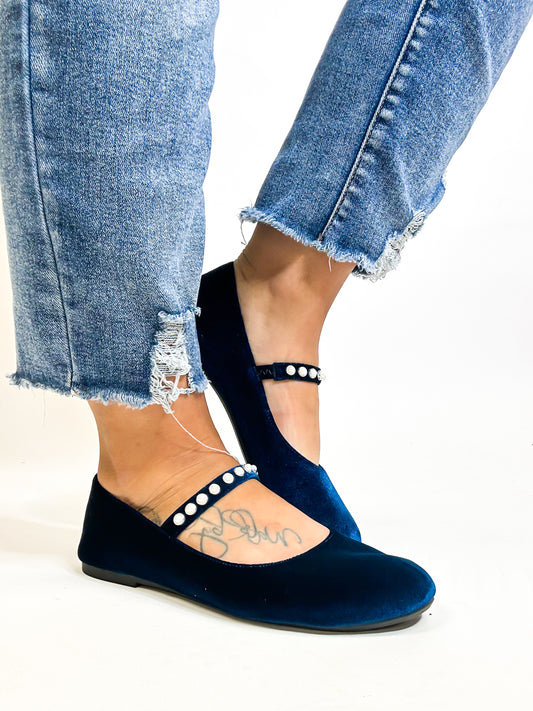 Corky's Teal Velvet Tea Time Flats FINAL SALE