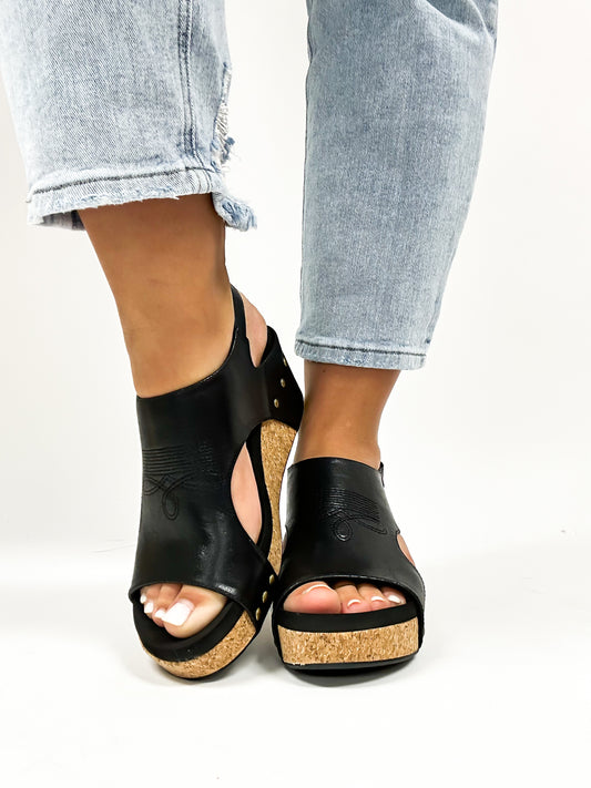 Corky's Black Stitch Carley Sandals