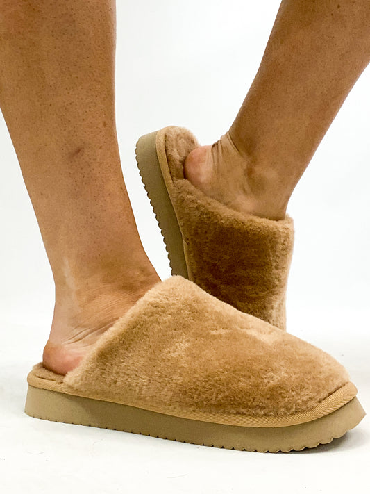 Corky's Tan Comfy Slippers