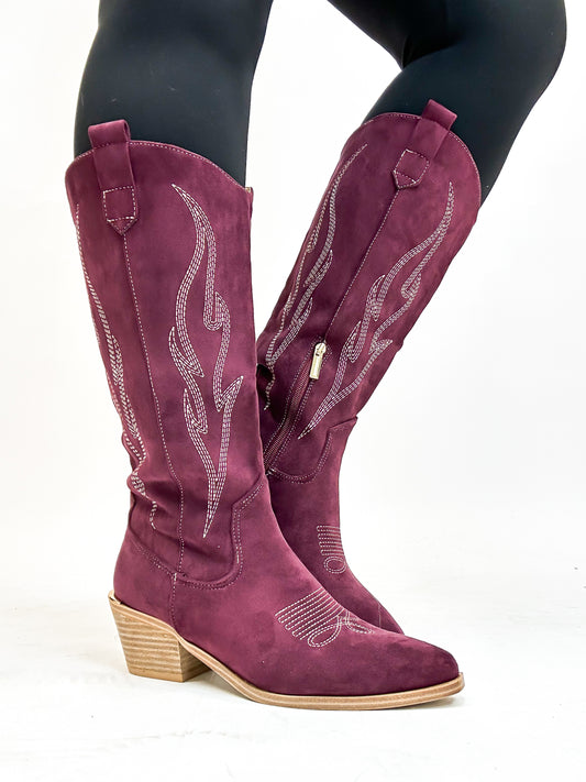 Corky's Wine Faux Suede Headliner Boots