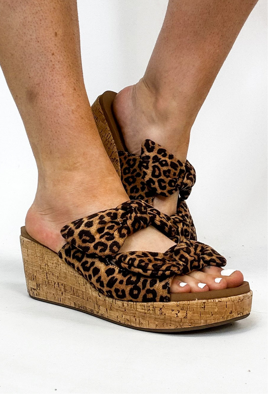 Corky's Leopard Bowed Up Sandals