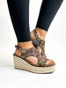 Corky's Rust Brocade Floral Freddie Wedges