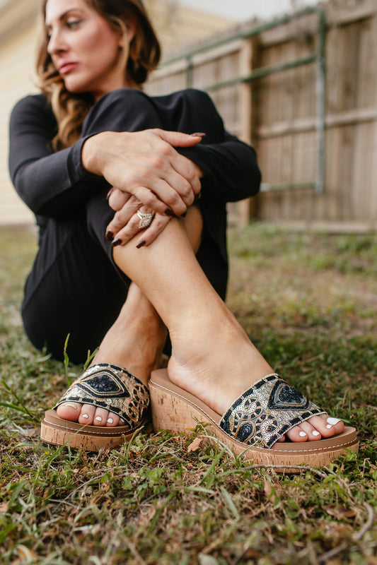 Corky's Black Wanderlust Wedges