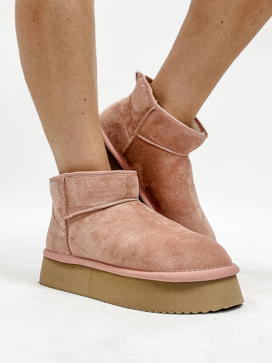 Presale:  Corky's Blush Faux Suede Room Service Boots