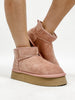 Bottes de service en faux daim blush de Corky